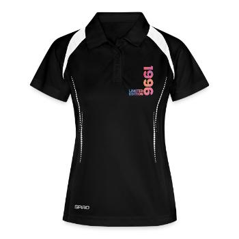 1996 30-jähriges Jubiläumsgeschenk zum 30-jährigen Jubiläum - Frauen Polo atmungsaktiv - Schwarz/Weiß - Vorne