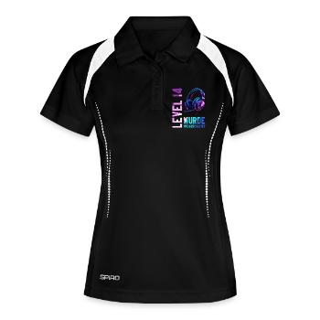 14e anniversaire Garçon Fille Adolescent Niveau 14 - Polo respirant Femme - noir/blanc - Devant