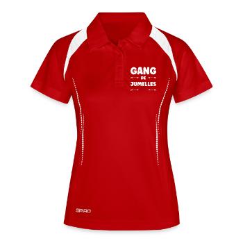 TWIN GANG - Women's Polo breathable - red/white - Front