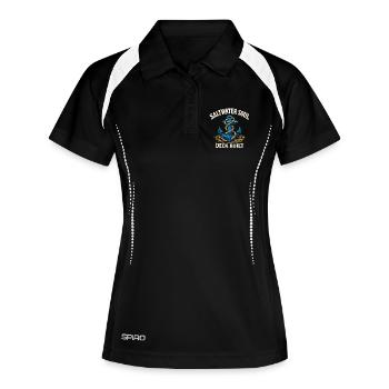 Cadeau de navigation pour le travail de matelot en mer - Polo respirant Femme - noir/blanc - Devant