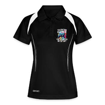 Gamer gaming enthusiast video games console funny - Women's Polo breathable - black/white - Front