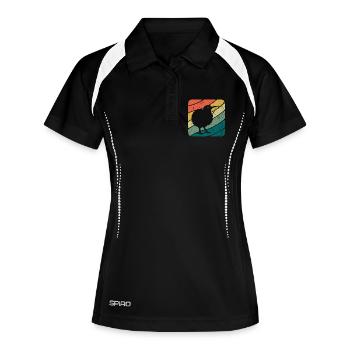 Nouvelle-Zélande Oiseau Kiwi mignon Rétro Vintage NZ - Polo respirant Femme - noir/blanc - Devant