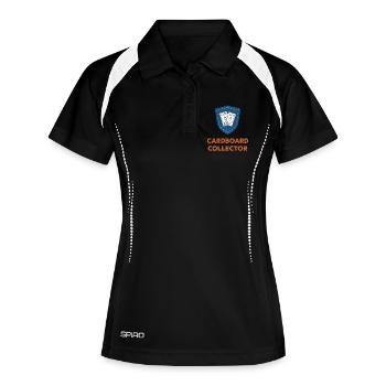 Pappsammler-Sammelkarten-Sammler-Booster - Frauen Polo atmungsaktiv - Schwarz/Weiß - Vorne