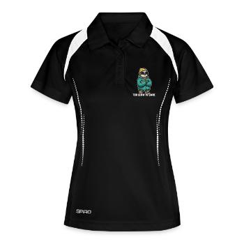 Too Slow To Care Faultier - Frauen Polo atmungsaktiv - Schwarz/Weiß - Vorne