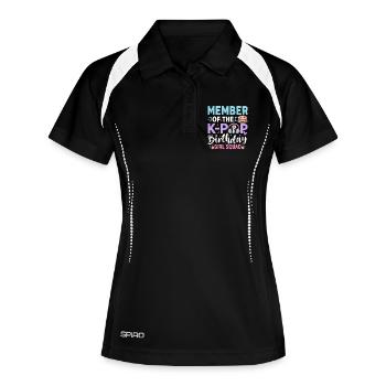 Membre de l’équipe des filles d’anniversaire K-Pop - Polo respirant Femme - noir/blanc - Devant