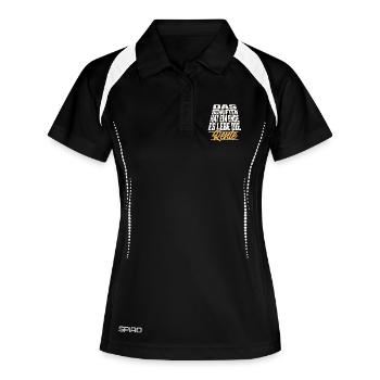 Rentner Rente Das Schuften Hat Ein Ende - Frauen Polo atmungsaktiv - Schwarz/Weiß - Vorne