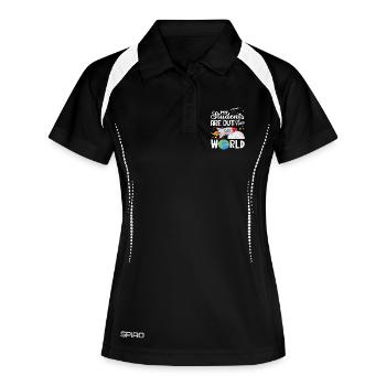 Meine Schüler Sind Nicht Von Dieser Welt - Frauen Polo atmungsaktiv - Schwarz/Weiß - Vorne