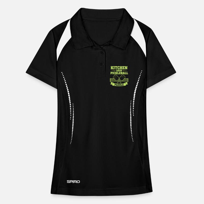 Pickleball Kitchen Crew Paddle funny player pickle Women's Polo breathable