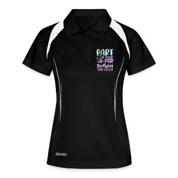 Membre de l’équipe des filles d’anniversaire de K Pop - Polo respirant Femme - noir/blanc - Devant