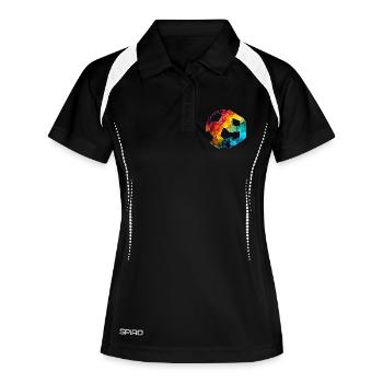 NON. 9E JOUEUR DE FOOTBALL NUMÉRO 9 FOOTBALL 9E ANNIVERSAIRE - Polo respirant Femme - noir/blanc - Devant