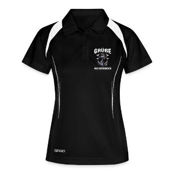 Nordsee Urlaub GRÜSSE AUS NORDDEICH Lustiges - Frauen Polo atmungsaktiv - Schwarz/Weiß - Vorne