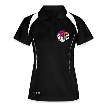 NR. 12 NUMMER 12 BASKETBALL 12. GEBURTSTAG - Frauen Polo atmungsaktiv - Schwarz/Weiß - Vorne