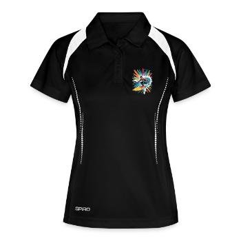 Colorful Surfer Watercolors Splashes Graffiti - Women's Polo breathable - black/white - Front