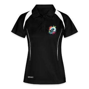 Colorful Surfer Watercolors Splashes Graffiti - Women's Polo breathable - black/white - Front