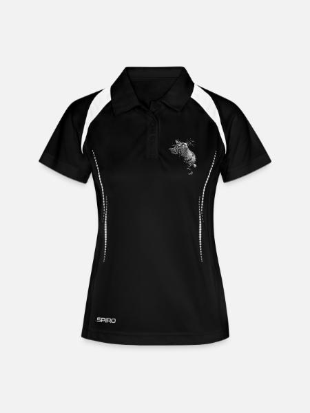 Grayscale Cat Purring Look - Women's Polo breathable - black/white