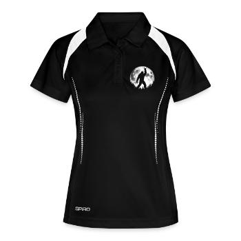Bigfoot Rock Auf Schild Sasquatch Yeti Moon - Frauen Polo atmungsaktiv - Schwarz/Weiß - Vorne