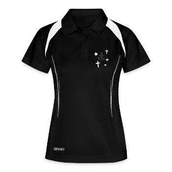 Anchor Dream Star Hearts Motif - Women's Polo breathable - black/white - Front