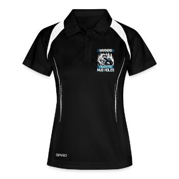 UTV Off Road 4 Wheeler Side by side - Women's Polo breathable - black/white - Front