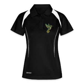 Skull Alebrije Hummingbird Mexikanisch - Frauen Polo atmungsaktiv - Schwarz/Weiß - Vorne