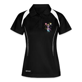 Cheerleader Cheer Mom Cheerleading - Frauen Polo atmungsaktiv - Schwarz/Weiß - Vorne