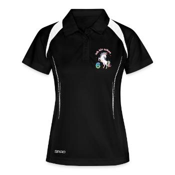 Fille licorne pour 6e anniversaire, j’ai déjà 6 ans - Polo respirant Femme - noir/blanc - Devant
