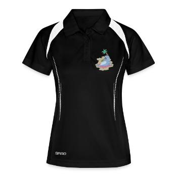 Scellez la bouteille de bière - Polo respirant Femme - noir/blanc - Devant