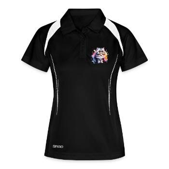 Cadeau du chat persan - Polo respirant Femme - noir/blanc - Devant