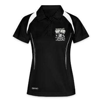 Mein Nachbar Hört Hip Hop Lustiges Shirt - Frauen Polo atmungsaktiv - Schwarz/Weiß - Vorne