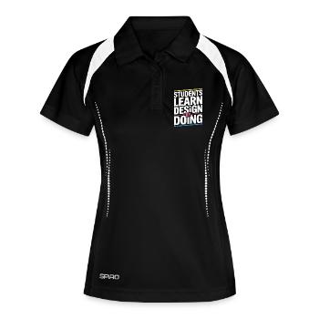 Les étudiants éducateurs en design apprennent le design graphique - Polo respirant Femme - noir/blanc - Devant