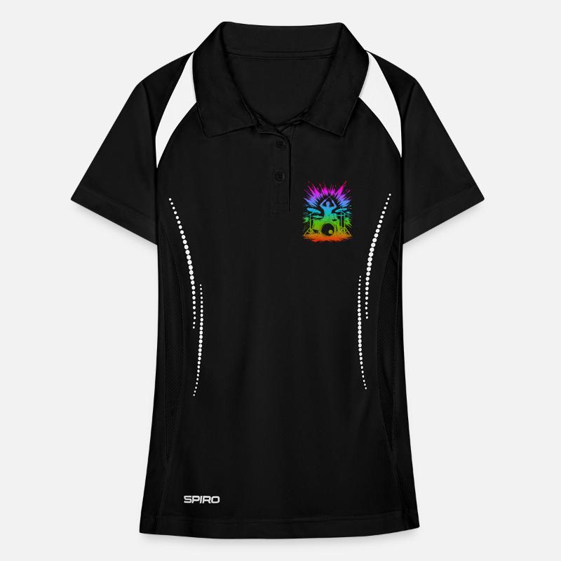 Rainbow Drum Splash Women's Polo breathable