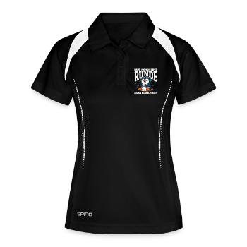 Nur noch eine Runde Gaming Pinguin Zocken - Frauen Polo atmungsaktiv - Schwarz/Weiß - Vorne