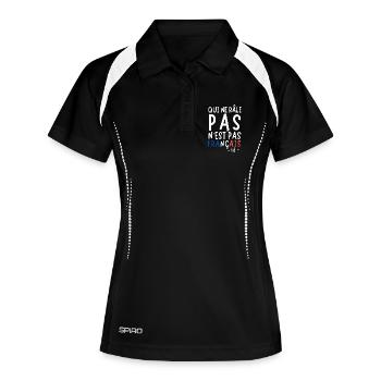Qui râle pas n'est pas français, hé. Humour France - Polo respirant Femme - noir/blanc - Devant