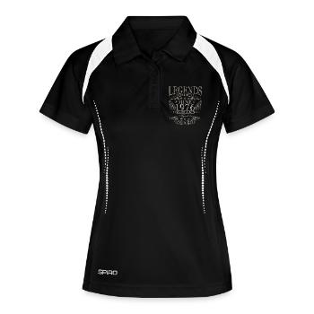 Juni 1976 Vintage-Geburtstagsgeschenk - Frauen Polo atmungsaktiv - Schwarz/Weiß - Vorne