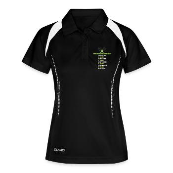 Tennis Wochenendplan – Lustiger Zeitplan - Frauen Polo atmungsaktiv - Schwarz/Weiß - Vorne