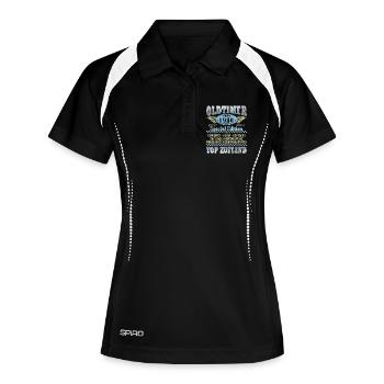 40. Geburtstag Geschenk Mann Oldtimer Juni 1986 - Frauen Polo atmungsaktiv - Schwarz/Weiß - Vorne