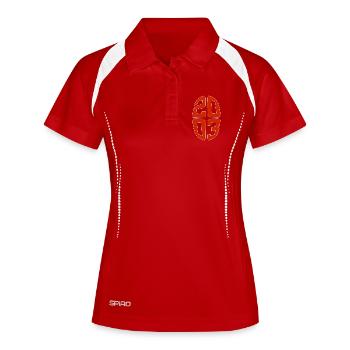23 JAHRE ALT 2003 23. GEBURTSTAG - Frauen Polo atmungsaktiv - Rot/Weiß - Vorne