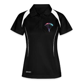 Parapente gleitschirmfliegen gleitschirm - Polo respirant Femme - noir/blanc - Devant