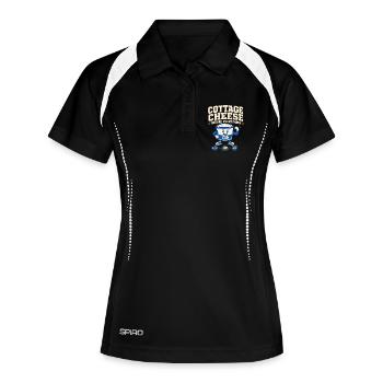 Cadeau de collation riche en protéines pour les amateurs de gastronomie - Polo respirant Femme - noir/blanc - Devant