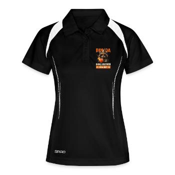 Kann Losgehen Es Eskaliert Eh Waschbär Party - Frauen Polo atmungsaktiv - Schwarz/Weiß - Vorne