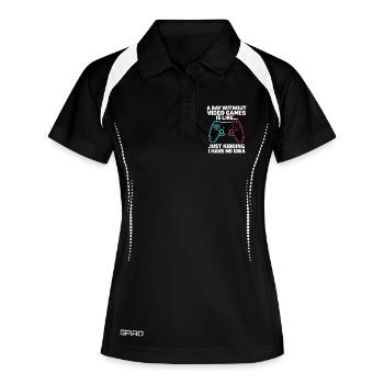 Une journée sans jeux vidéo - Polo respirant Femme - noir/blanc - Devant