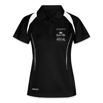 Beau Papa Merveilleuse Belle Fille Drôle - Polo respirant Femme - noir/blanc - Devant