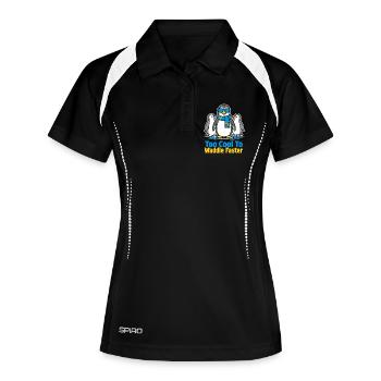 Too Cool To Waddle Faster - Frauen Polo atmungsaktiv - Schwarz/Weiß - Vorne