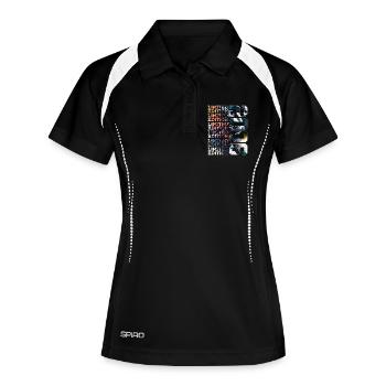 WELTRAUM 20 JAHRE 2006 ASTRONAUT 20. GEBURTSTAG - Frauen Polo atmungsaktiv - Schwarz/Weiß - Vorne
