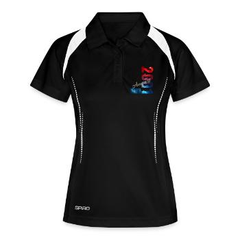 25. Geburtstag Geschenk Original August 2001 - Frauen Polo atmungsaktiv - Schwarz/Weiß - Vorne