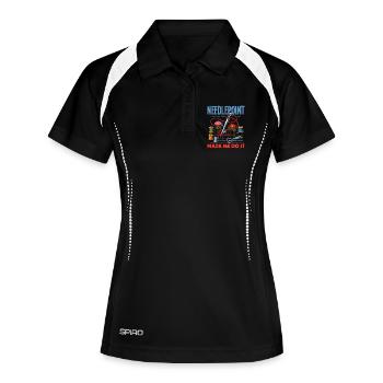 Lustiges Nadelspitzen-bastelhobby - Frauen Polo atmungsaktiv - Schwarz/Weiß - Vorne