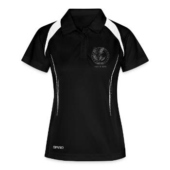 Vegvisir Hugin & Munin Wikinger Odin Walhalla Rabe - Frauen Polo atmungsaktiv - Schwarz/Weiß - Vorne