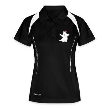 Fille fantôme avec un nœud rose - Polo respirant Femme - noir/blanc - Devant