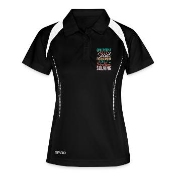 Social Worker Quote Problem Solving Social Work - Women's Polo breathable - black/white - Front