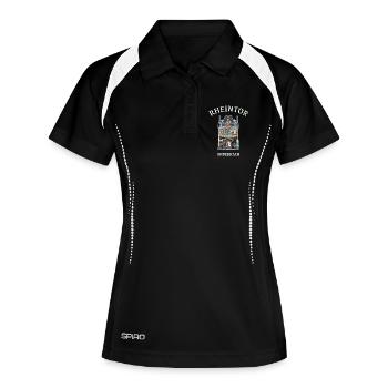 Kultiges Rheintor in Andernach - Frauen Polo atmungsaktiv - Schwarz/Weiß - Vorne