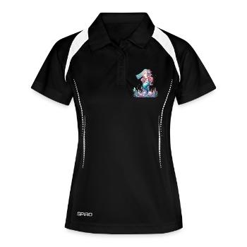 1 an sirène mignon cadeau d’anniversaire - Polo respirant Femme - noir/blanc - Devant